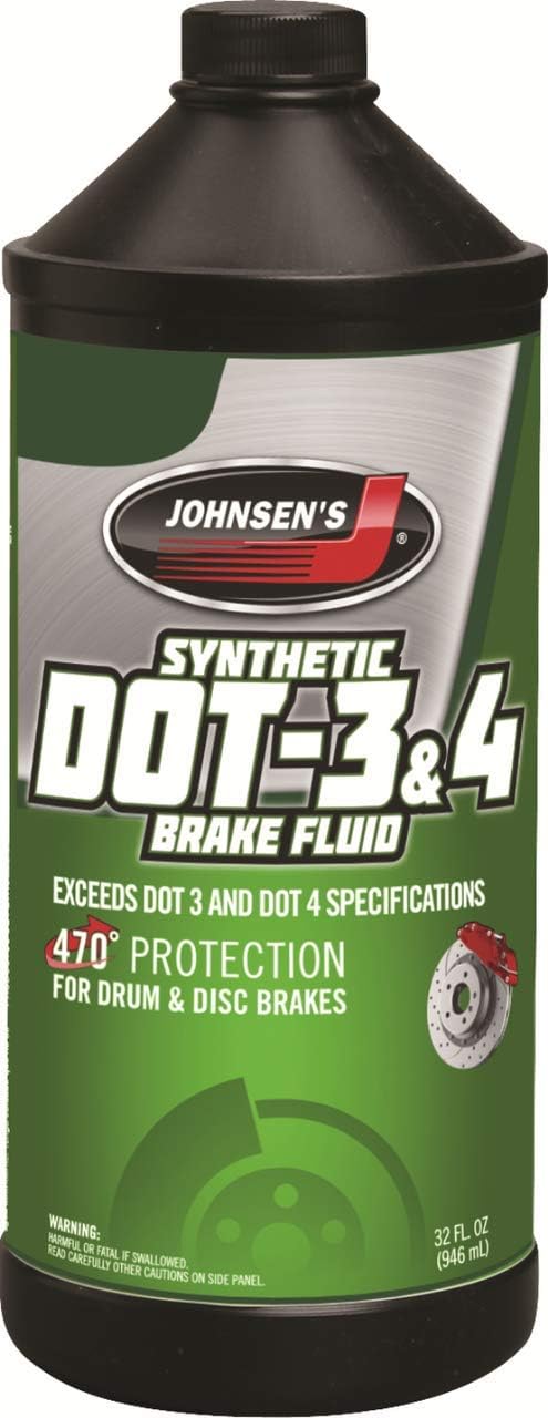 Johnsen's 5032 Premium Synthetic DOT 3 & 4 brake fluids 12/1 QTS